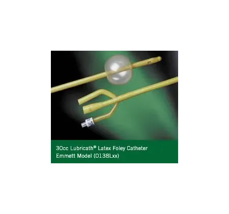 Bard - Emmett - 0138L24 - Foley Catheter Emmett 3-way Round Tip 30 Cc Balloon 24 Fr. Latex