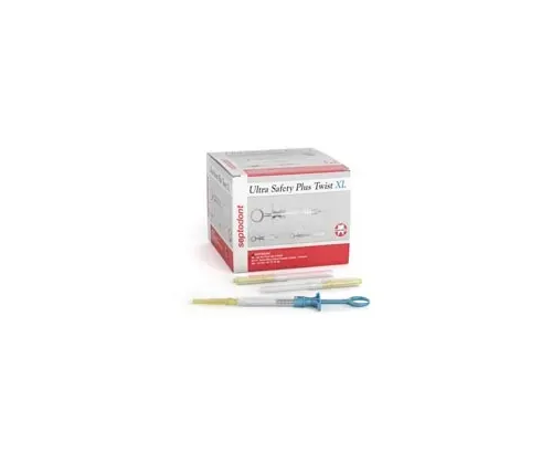 Septodont - From: 01N4472 To: 01N4572 - Ultra Safety Plus Twist XL Sterile Needles 27G Long  Yellow  100 box plus 1 syringe handle