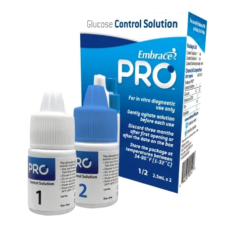 Omnis Health - Embrace Pro - ALL02AM0210 -  Blood Glucose Control Solution  2 X 4 mL Level 1 & 2