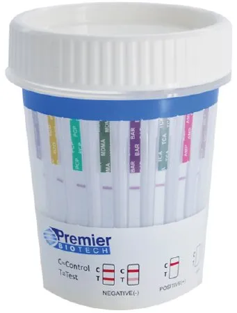 Premier Biotech - From: PCA-12FTS-LC To: PCA-5P-LC-02 - Drugs of Abuse Test Bio Cup&#153; 5 Panel CLIA Waived, AMP, COC, OPI, PCP, THC, Urine Sample 25/cs
