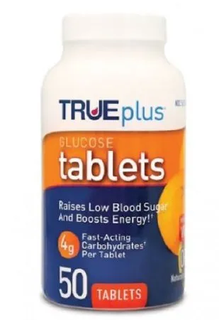 Trividia Health - P1H01RN-50 - TRUEplus Glucose Tablets 50ct, Orange Flavor, Includes 400 IU Vitamin D