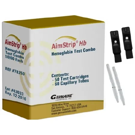 Germaine Laboratories - AimStrip - 78250 - Hematology Test Kit Aimstrip Hemoglobin 50 Tests Clia Waived