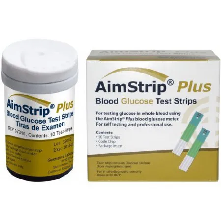Germaine Laboratories - AimStrip Plus - 37350 - Blood Glucose Test Strips AimStrip Plus 50 Strips per Pack