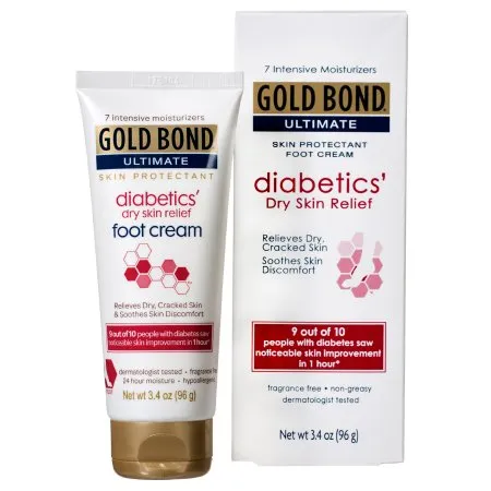 Chattem - Gold Bond Ultimate Diabetics' - 04116705400 - Foot Moisturizer Gold Bond Ultimate Diabetics' 3.4 oz. Tube Unscented Cream