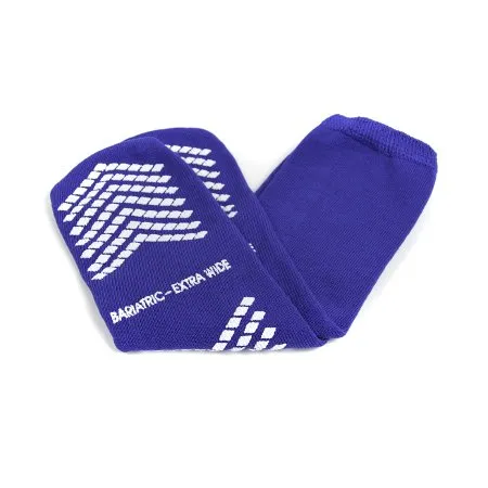 McKesson - 16-SCE4 - Slipper Socks Bariatric / Extra Wide Royal Blue Above the Ankle