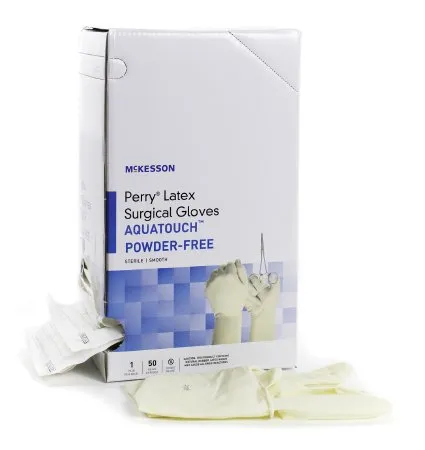 McKesson - McKesson Perry Performance Plus AquaTouch - 20-1260N - Surgical Glove McKesson Perry Performance Plus AquaTouch Size 6 Sterile Latex Standard Cuff Length Smooth Cream Not Chemo Approved