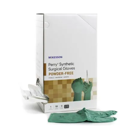 McKesson - 20-2570N - Perry Performance Plus Surgical Glove Perry Performance Plus Size 7 Sterile Polychloroprene Standard Cuff Length Smooth Dark Green Chemo Tested