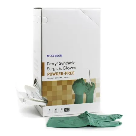 McKesson - 20-2590N - Perry Performance Plus Surgical Glove Perry Performance Plus Size 9 Sterile Polychloroprene Standard Cuff Length Smooth Dark Green Chemo Tested