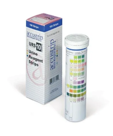 Medline - JANUA870 - Reagent Test Strips Accustrip® Blood, Glucose, Ketone, Leukocyte, Nitrite, Ph, Protein, Specific Gravity 100 Per Bottle