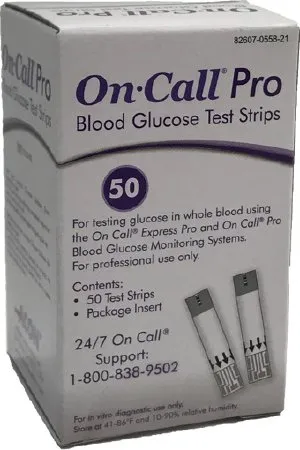 Acon Laboratories - 755821 - On Call Pro Blood Glucose Test Strips On Call Pro 50 Strips per Pack