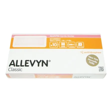 Smith & Nephew - Allevyn Gentle Border - 66800264 -  Foam Dressing  4 X 10 Inch With Border Film Backing Silicone Gel Adhesive Rectangle Sterile