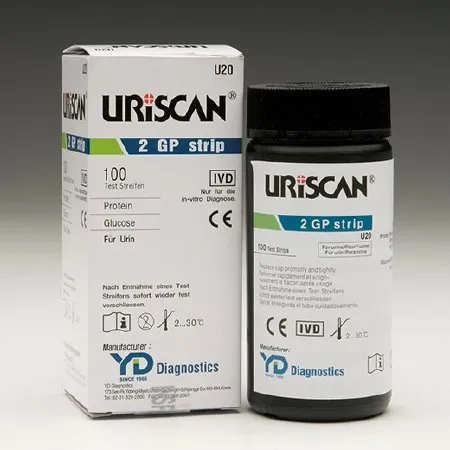 Biosys Labs - Uriscan - U20 - Reagent Test Strip Uriscan Glucose  Protein For Urinalysis 100 per Bottle