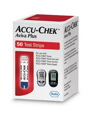 Roche - Accu-Chek Aviva Plus - 65702043810 - Blood Glucose Test Strips Accu-Chek Aviva Plus 50 Strips per Pack