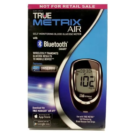 Nipro Diagnostics - True Metrix AIR BlueTooth - REA4H01-40 -  Blood Glucose Meter  4 Second Results Stores up to 1000 Results No Coding Required