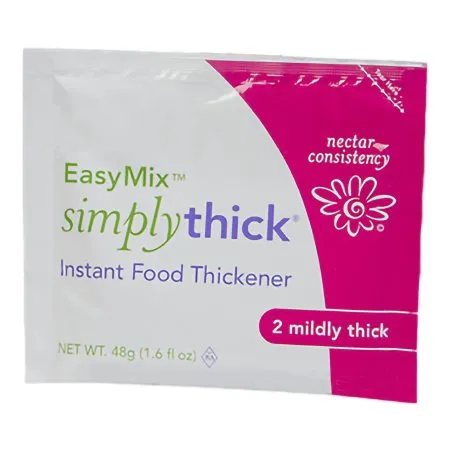 Simply Thick - SimplyThick Easy Mix - From: STBULK50L2 To: STIND100L3 -  Food and Beverage Thickener  48 Gram Individual Packet Unflavored Gel IDDSI Level 2 Mildly Thick