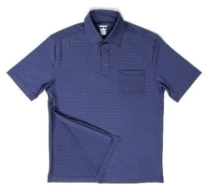 Narrative Apparel - MTPSL0793 - Polo Shirt Authored®perfected Polo 3x-large Navy / Ensign Blue Stripe 1 Pocket Short Sleeve Male
