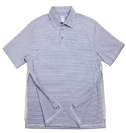 Narrative Apparel - MTPST0791 - Polo Shirt Authored®perfected Polo 3x-large Navy / Khaki Stripe 1 Pocket Short Sleeve Male