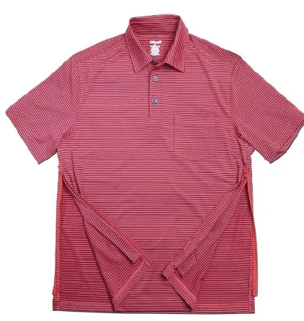 Narrative Apparel - MTPST0792 - Polo Shirt Authored®perfected Polo 3x-large Navy / Tomato Red Stripe 1 Pocket Short Sleeve Male