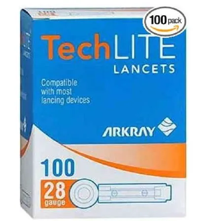 Arkay USA - Techlite - 08317880125 - Lancet For Lancing Device Techlite 28 Gauge Non-safety Twist Off Cap Finger