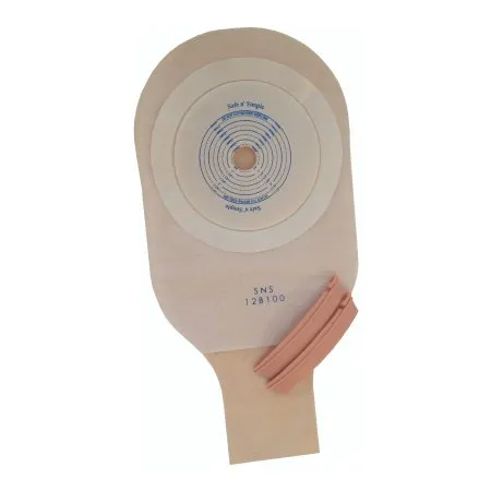 Safe n Simple - SNS12B100 - Safe n' Simple Ostomy Pouch Safe n' Simple One Piece System 12 Inch Length Drainable Flat  Trim to Fit