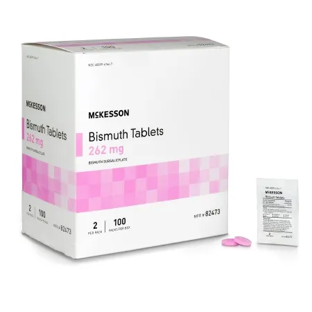 McKesson - 82473 - Brand Anti Diarrheal Brand 262 mg Strength Tablet 100 per Box