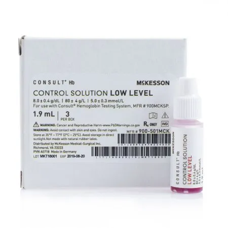 McKesson - Consult Hb - 900-501MCK - Control Consult Hb Hemoglobin Low Level 3 X 1.9 mL