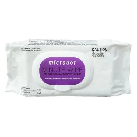 Cambridge Sensors USA - 601-24 - microdot Minute Wipe microdot Minute Wipe Surface Disinfectant Cleaner Premoistened Alcohol Based Manual Pull Wipe 60 Count Soft Pack Alcohol Scent NonSterile