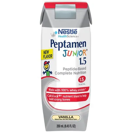 Nestle Healthcare Nutrition - Peptamen Junior 1.5 - 00098716855359 - Nestle  Pediatric Tube Feeding Formula  250 mL Carton Liquid Whey Protein Impaired GI Function