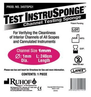 Ruhof Healthcare - Test InstruSponge - 345TSPG1 - Channel Cleaning Verification Sponge Test Instrusponge