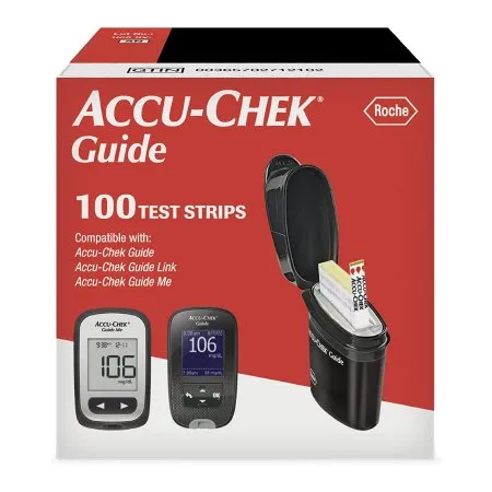 Roche Diabetes Care - Accu-Chek - 07453744001 - Roche Accu Chek Blood Glucose Test Strips Accu Chek 100 Strips per Pack