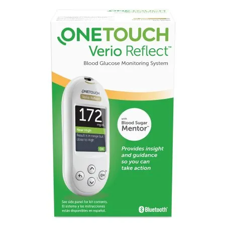 Lifescan - OneTouch Verio - 024044 - Blood Glucose Meter OneTouch Verio 5 Second Results Stores up to 500 Results No Coding Required