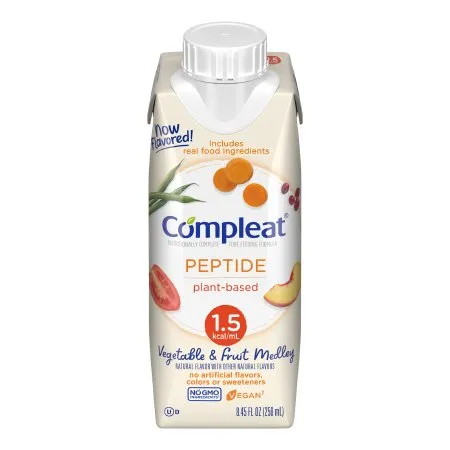 Nestle - 4390076283 - Compleat Peptide 1.5 Vegetable & Fruit Medley Adult Formula, 250 Ml Carton