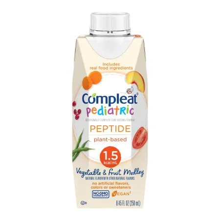 Nestle - 4390013135 - Compleat Pediatric Peptide 1.5 Cal Formula, Vegetable & Fruit Medley, 250 Ml Carton