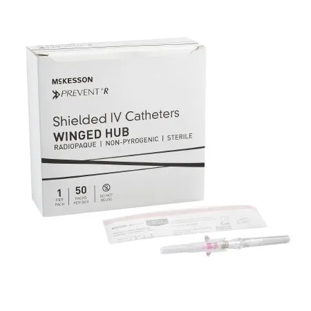 McKesson - 380333 - Prevent R Peripheral IV Catheter Prevent R 20 Gauge 1 Inch Button Retracting Safety Needle