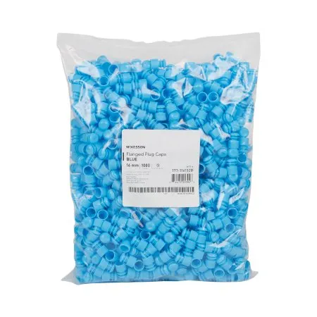 McKesson - 177-116152B - Tube Closure Polyethylene Flanged Plug Cap Blue 16 mm For Use with 16 mm Blood Drawing Tubes Glass Test Tubes Plastic Culture Tubes NonSterile