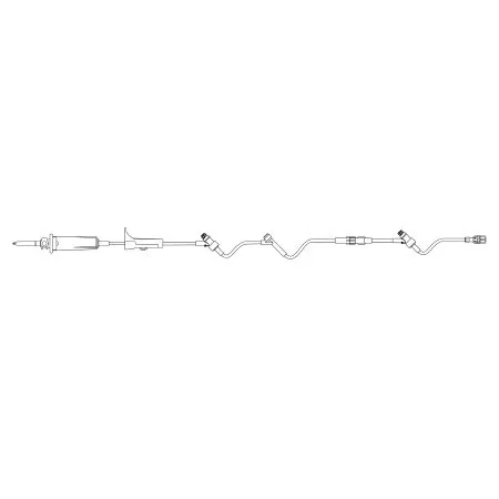 B. Braun - SafeDay - 352632 - Primary IV Administration Set with Extension Set SafeDAY Gravity 3 Ports 10 Drops / mL Drip Rate Without Filter 92 Inch Tubing Solution