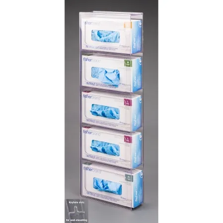 Poltex - 5GBST-W - Glove Box Holder Poltex Wall Mount 5-boxes Of Gloves Clear Petg