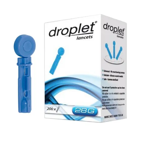 HTL-STREFA - droplet - 7105 - Lancet For Lancing Device Droplet 28 Gauge Non-safety Twist Off Cap Finger