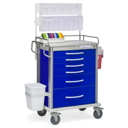 Solaire Medical - Pace Series - SP30B6W/SPAVP - Anesthesia Storage Cart Pace Series Aluminum Case Blue