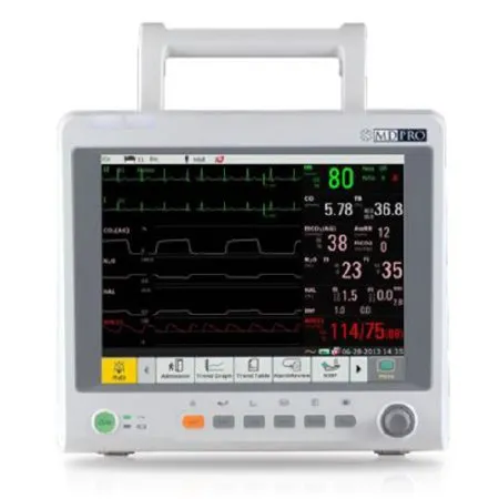 MDPro - MDPRO4500_TOUCH_WIFI - MDPro4500 Patient Monitor with Touch Screen Standard configuration -3-5 lead ECG SpO2 NIBP 2-Temp Pulse Rate- with open CO2 and IBP ports with Wifi -DROP SHIP ONLY-