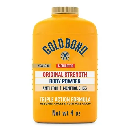 Sanofi Pasteur - Gold Bond Medicated Original Strength - 04116701046 - Body Powder Gold Bond Medicated Original Strength 4 Oz. Menthol Scent Shaker Bottle Menthol