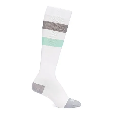 Motif Medical - Aab0005-04 - Maternity Compression Socks Motif Medical Knee High X-Large White / Gray / Green Closed Toe