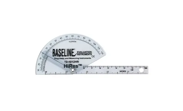 Fabrication Enterprises - 12-1012HR-25 - Baseline Plastic Goniometer - Finger - HiRes Flexion to Hyper-Extension, 25-pack