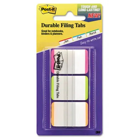 Post-it Tabs - MMM-686LPGO - 1 Lined Tabs, 1/5-cut, Assorted Bright Colors, 1 Wide, 66/pack