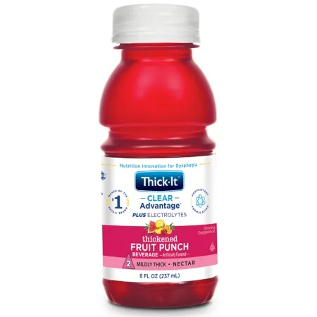 Kent Precision Foods - Thick-It Clear Advantage Plus Electrolytes - B100-L9044 - Thickened Beverage Thick-It Clear Advantage Plus Electrolytes 8 oz. Bottle Fruit Punch Flavor Liquid IDDSI Level 2 Mildly Thick