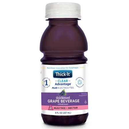 Kent Precision Foods - Thick-It Clear Advantage Plus Electrolytes - B102-L9044 - Thickened Beverage Thick-It Clear Advantage Plus Electrolytes 8 oz. Bottle Grape Flavor Liquid IDDSI Level 2 Mildly Thick
