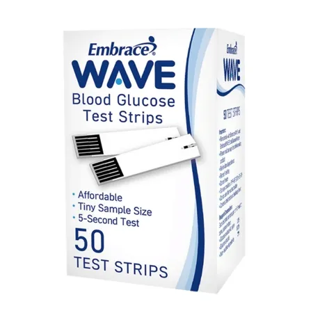 Omnis Health - EmbraceWave - APX04AB0404 - Blood Glucose Test Strips Embracewave 50 Strips Per Pack
