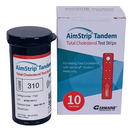 Germaine Laboratories - AimStrip Tandem - 77310 - General Chemistry Reagent Aimstrip Tandem Total Cholesterol For Aimstrip Tandem Meter 10 Tests