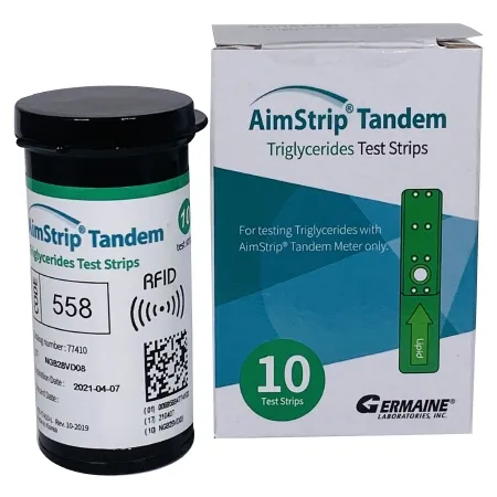 Germaine Laboratories - AimStrip Tandem - 77410 - General Chemistry Reagent Aimstrip Tandem Triglycerides For Aimstrip Tandem Meter 10 Tests