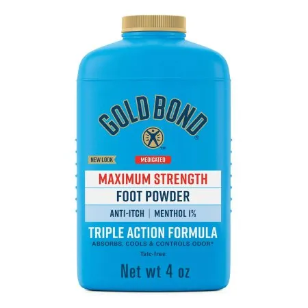 Sanofi - Gold Bond Maximum Strength - 04116701706 - Foot Powder Gold Bond Maximum Strength 4 Oz. Scented Shaker Bottle Menthol 1%
